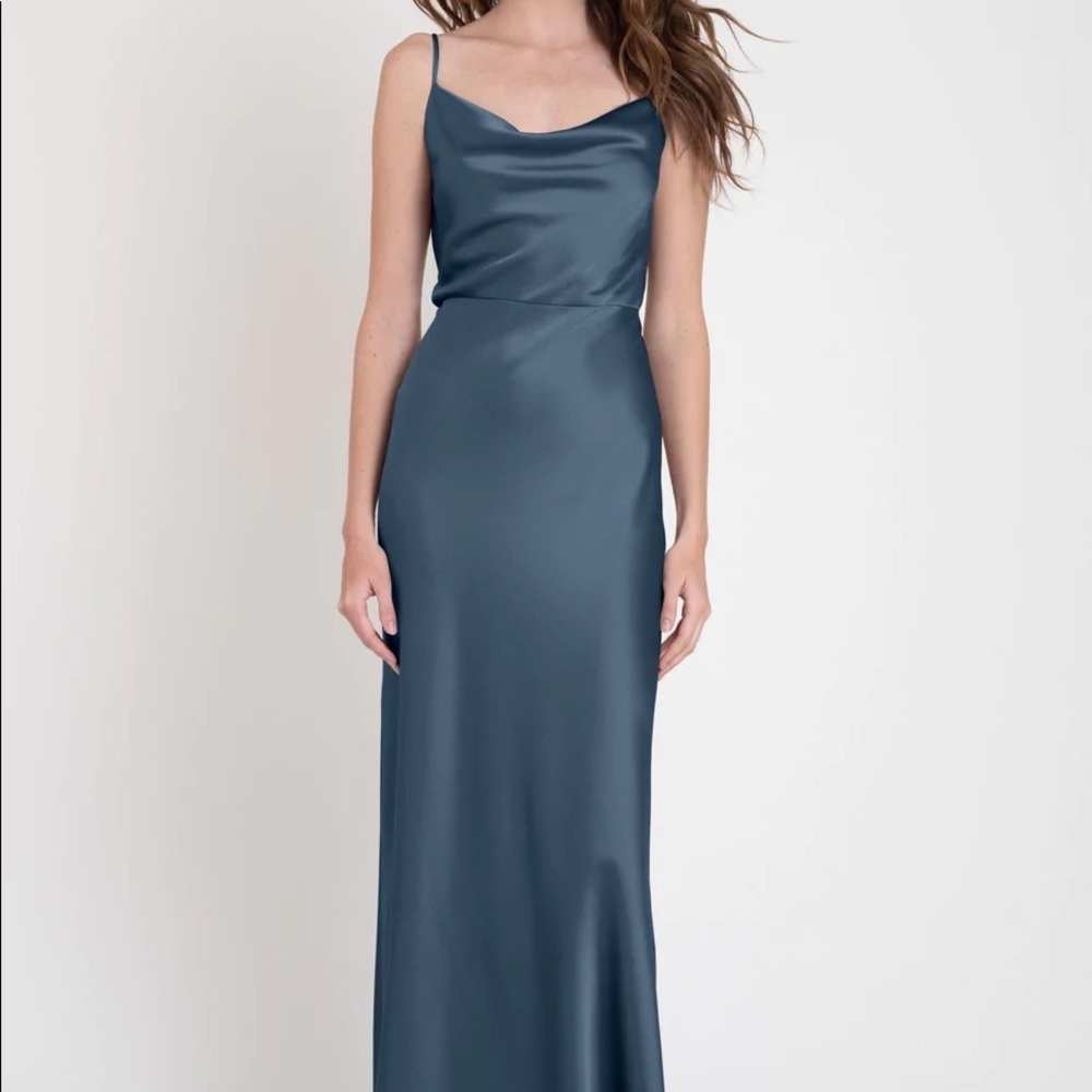 Jenny Yoo Bridesmaid Dress: Sylvie, Satin, Evening Blue
